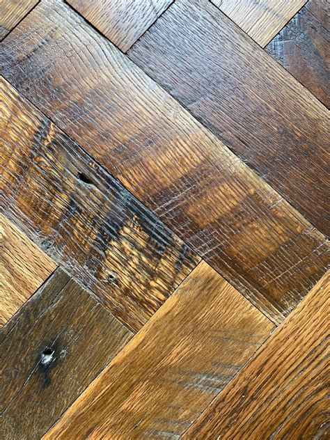 Reclaimed Mid West Barn Oak Herringbone Panels And Parquet Flooring Reclaimed Wood Flooring