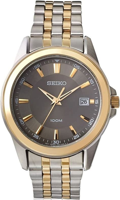 Seiko Grey Dial Two Tone Steel Men S Watch Sgeg Watchmaxx