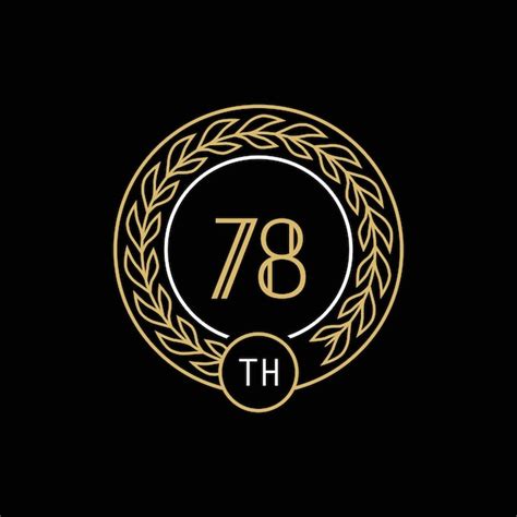 Logotipo do 78º aniversário moldura dourada e branca e cor em fundo