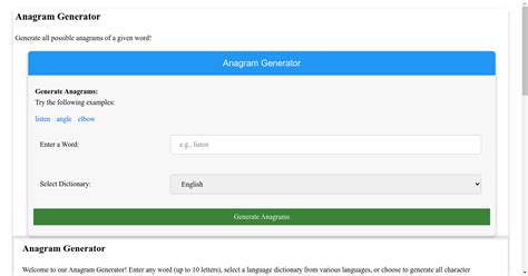 Anagram Generator