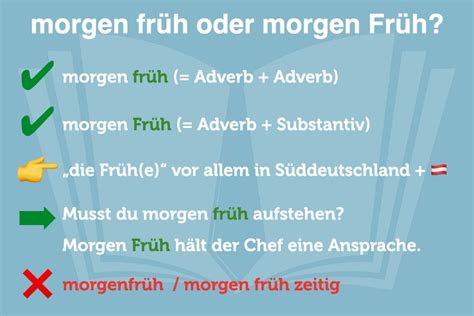 Morgen früh Groß oder klein Schreibweise Beispiele