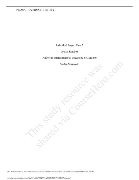 Solution Unit 5 Assignment Mgmt440 Docx Studypool