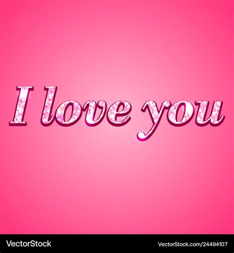 I Love You Glitter Text On Pink Background Vector Image