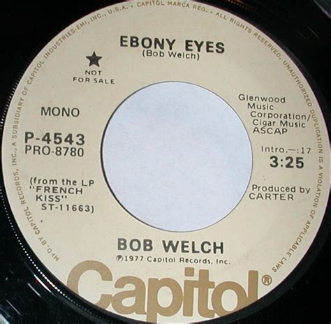 Bob Welch - Ebony Eyes (1977, Vinyl) | Discogs