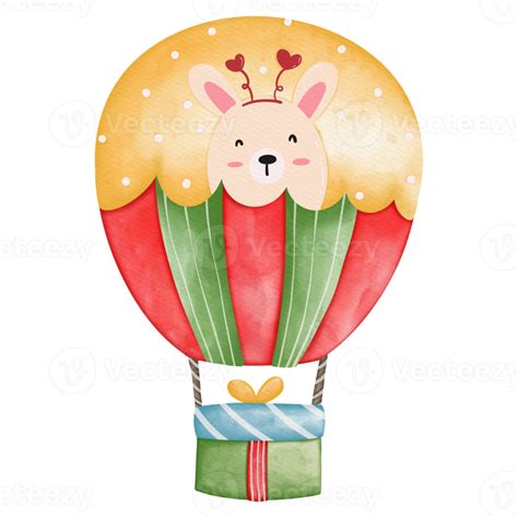 Watercolor Cute Hot Air Balloons Amusement Park Png