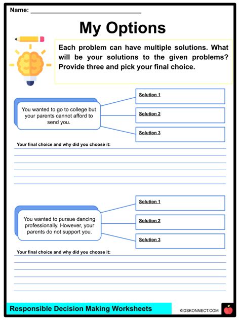 Decision Making Worksheet Therapy Worksheets Library