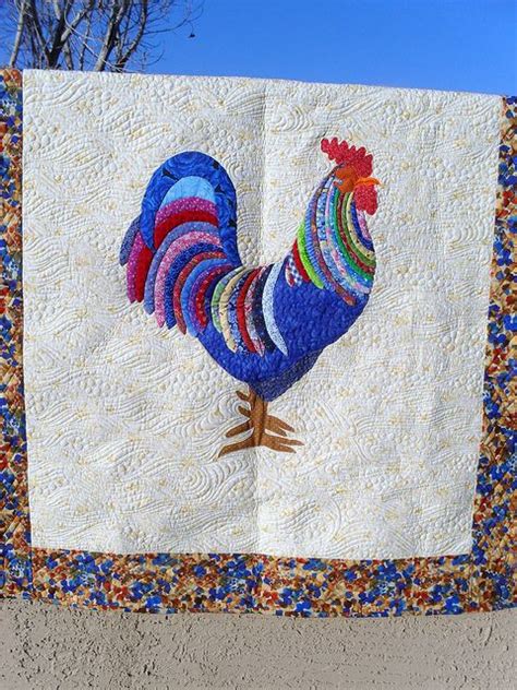 Rooster Chicken Quilt Applique Quilts Art Quilts