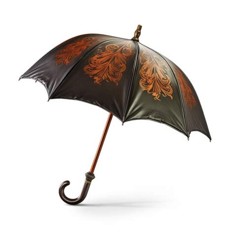 Premium AI Image Baroqueinspired Black And Orange Umbrella With