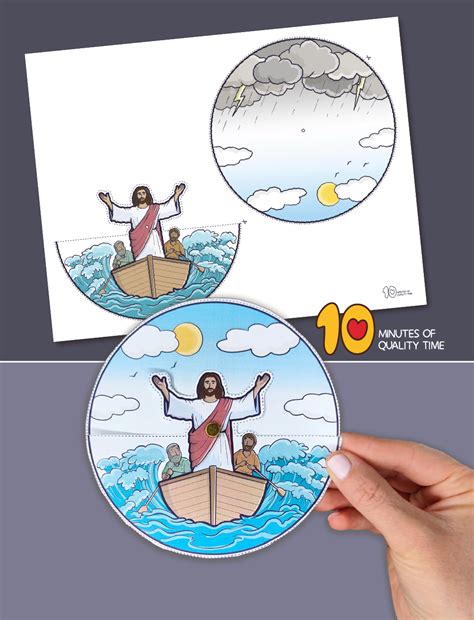 Jesus Calms the Storm Craft – 10 Minutes of Quality Time | Bible crafts ...