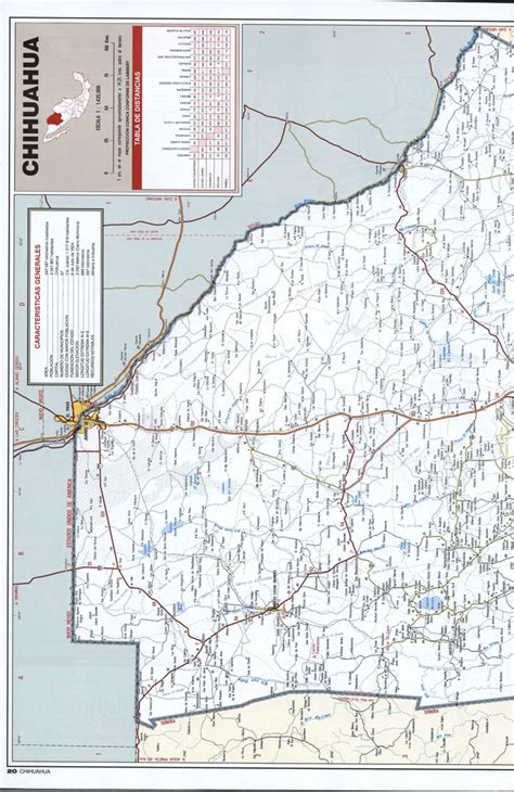 North Chihuahua state map | Map, State map, Printable maps