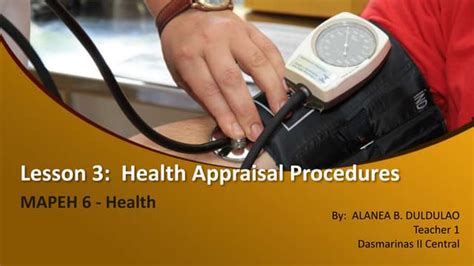 Health Appraisal Procedures | PPT