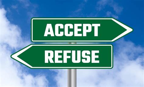 Premium Photo Accept Or Refuse Road Sign On Blue Sky Background