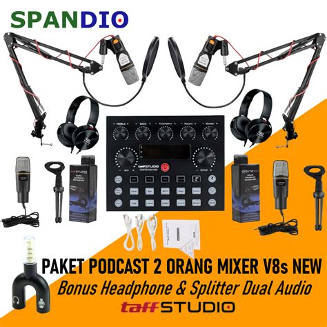 Jual PROMO PAKET PODCAST 2 Orang Mic Condenser Microphone Bm800 Mixer