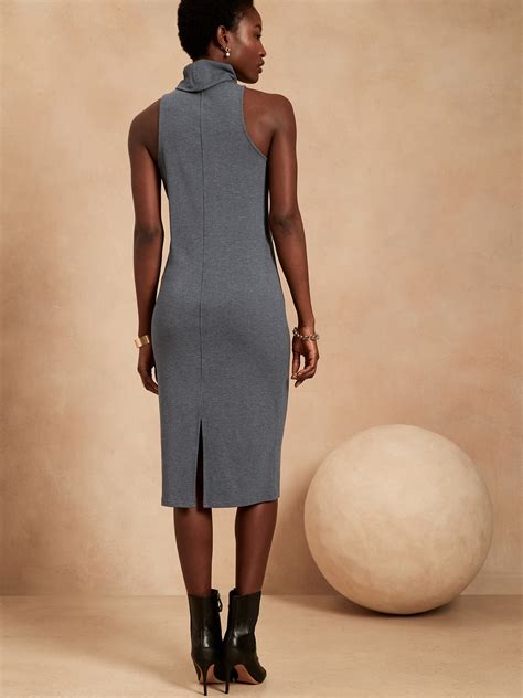 Mock Neck Midi Dress Banana Republic