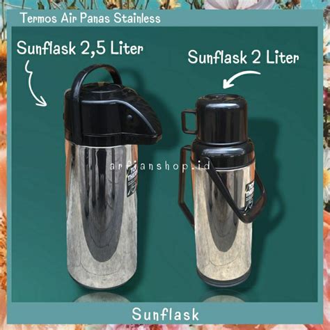 Jual Termos Air Panas Stainless Pencet 2 Liter 2 5 Liter SUNFLASK