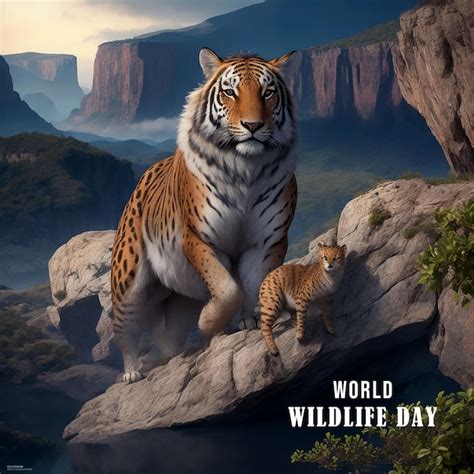 Premium Psd World Wildlife Day In Landscape Background