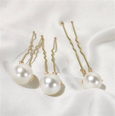 Ivory Bridal Pearl Hair Pins Set Of Bridal Hair Etsy