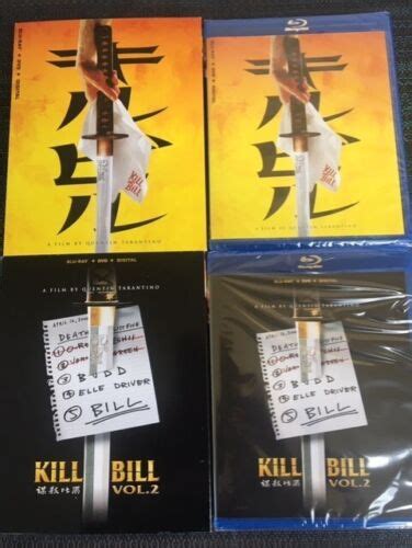 Quentin Tarantino S Kill Bill Vol 1 And 2 Blu Rays Dvds Digitals W Slipcovers New Ebay