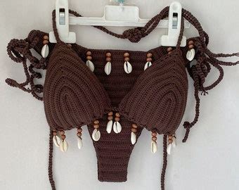 Crochet Bikini Set Green Bikini Color Sea Shells Etsy