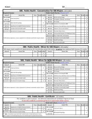 Fillable Online Usm Maine Sbs Public Health Concentration For Sbs