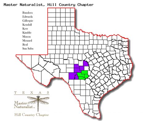 Hill Country County Map