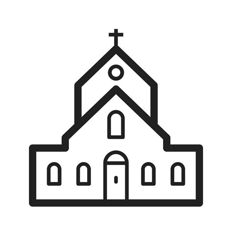 Church Building II Line Icon 7547567 Vector Art at Vecteezy