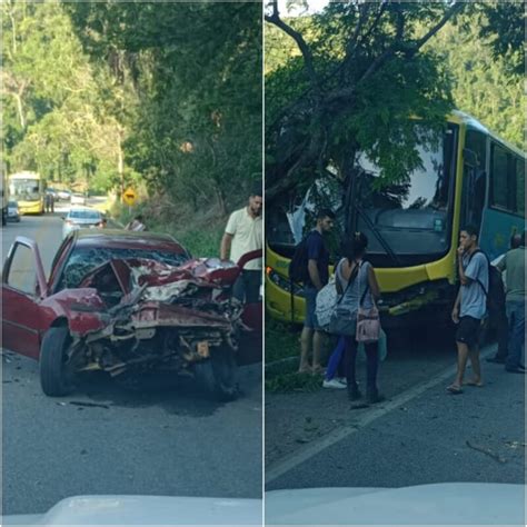 Vídeos Acidente entre ônibus e carro deixa feridos e assusta