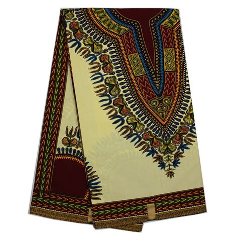 Ybgdk 15 White African Dashiki Fabric Fabric For Skirt And Shirt African Dashiki Cotton Fabric