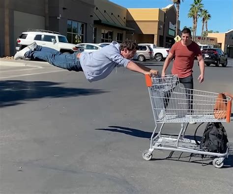 Magic Trick: This Guy Looks Like He's Floating While Pushing a Shopping ...