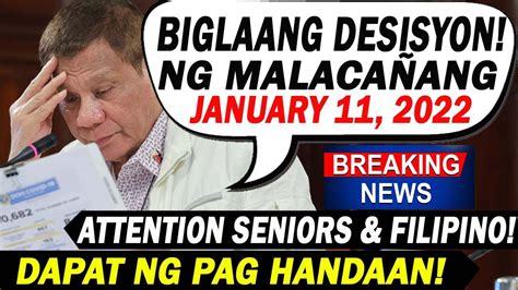 ATTENTION SENIOR CITIZEN FILIPINOS BAD NEWS BIGLAANG DESISYON NG