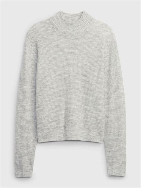 Waffle Mockneck Sweater Gap Mock Neck Sweater Jumper Men Sweater