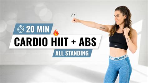 20 Min Hiit Cardio Abs Workout At Home No Equipment Youtube