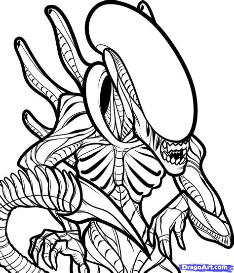 Scary Alien Coloring Pages - pietercabe