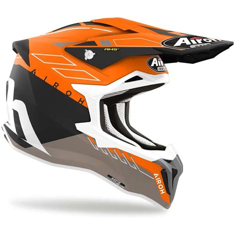 Casco Moto Cross Enduro In Fibra HPC Airoh STRYCKER SKIN Arancio Opaco