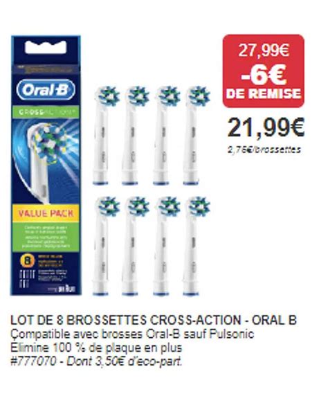 Promo Lot De Brossettes Cross Action Oral B Chez Costco Icatalogue Fr