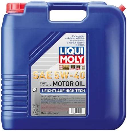 LIQUI MOLY Leichtlauf High Tech SAE 5W 40 20 L Fully Synthetic