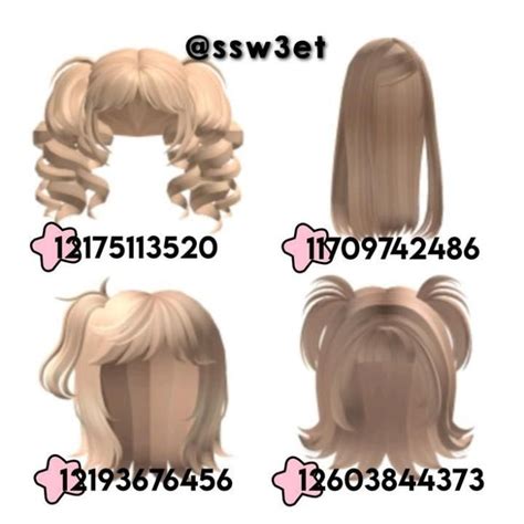 Aesthetic Blonde Hair Codes For Bloxburg Roblox W Links Peachytea Artofit