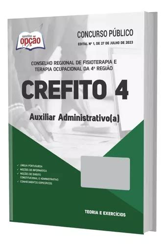 Apostila Crefito 4 2023 Auxiliar Administrativo A MercadoLivre