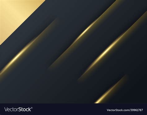 Black abstract presentation background gold Vector Image