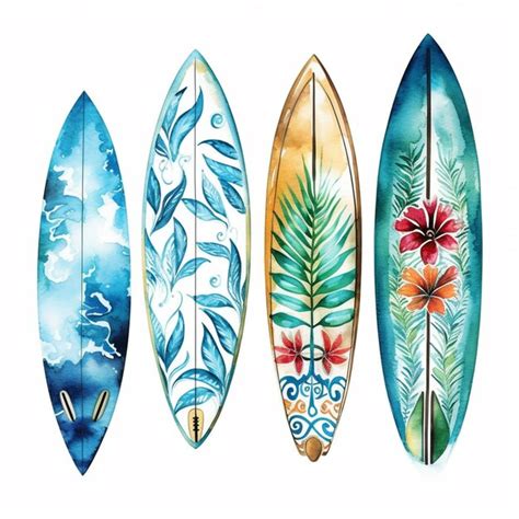 Premium Ai Image Three Surfboards With Different Designs Are Lined Up