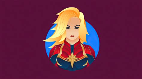 Ilustración Minimalista De Capitana Marvel Fondo De Pantalla 4k Hd Id5905