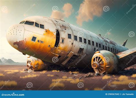 Abandoned Airplane In Enchanted Forest Royalty-Free Stock Photo ...