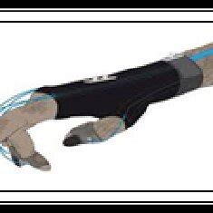 Several types of smart gloves: Power Glove (left), DT-Data Glove ...