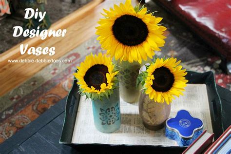 Painted Glass Vases With Chalky Paint And Stencils