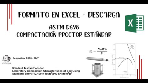 ASTM D698 Compactación Proctor estándar Formato de descarga en