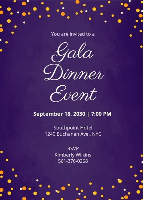 Gala Dinner Invitation Card Template | Onvacationswall.com