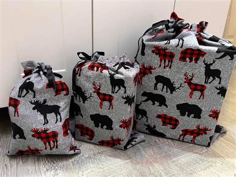 Reusable Christmas Gift Bags Reusable Bags Fabric Bags Christmas Decor