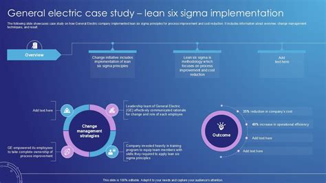 It Change Management General Electric Case Study Lean Six Sigma Ppt