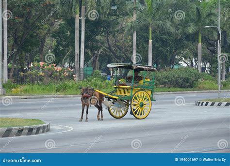 Kalesa Horse Drawn Carriage In Manila Philippines Editorial