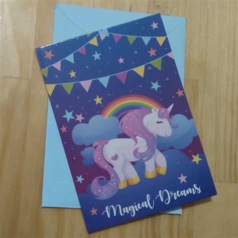 Jual Kartu Ucapan Sansan Wawa Unicorn Gift Card Greeting Card